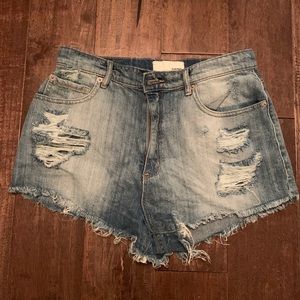 High rise jean shorts